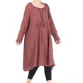 thumbnail image 2 of Women's Flowers Floral Pleated Fall Casual Dress with Pockets Red XXL, 2 of 5