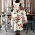 thumbnail image 3 of Uootdi Robes Tablier pour Femmes Col Rond Sans Manches Imprimé Floral Poche Robes Maxi Boho Légères Amples Robes Chasuble Cadeau, 3 of 7