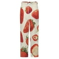 thumbnail image 5 of Strawberry Fruit Watercolor Winter Female Pants Flannel High Waist Women Pants Lady Warm Straight Leg Plush Trousers, 5 of 7