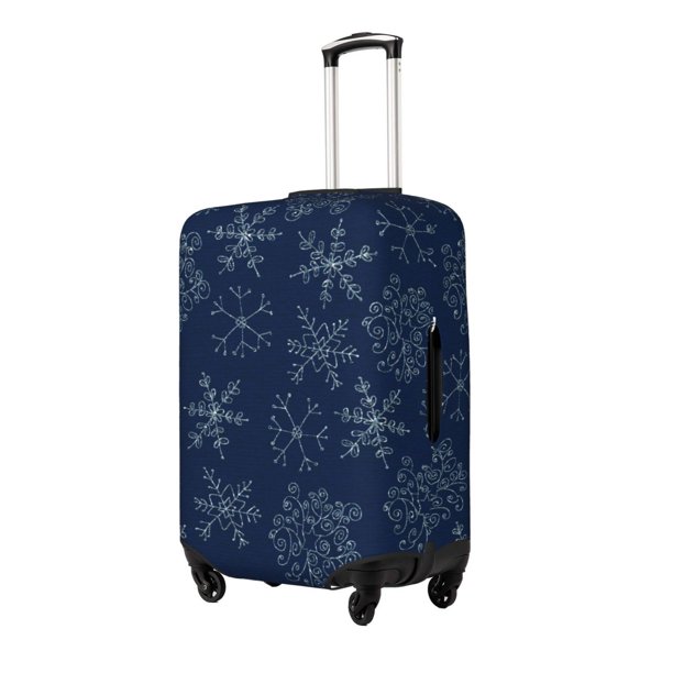Balery Snowflake Dark Blue Funda de equipaje, fundas para maletas, elástica, lavable, protector de maletas, compatible con maletas de 18 a 32 pulgadas-Medium