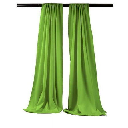 LA Linen BDpop96x58-Pk2-LimeP84 Polyester Poplin Backdrop Drape, Lime - 96 x 58 in. - Pack of 2