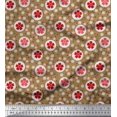 thumbnail image 1 of Soimoi Cotton Duck Fabric Dot & Floral Artistic Printed Fabric 1 Yard 42 Inch Wide, 1 of 3