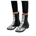 thumbnail image 3 of Tejiojio Fall Women's Short Tube Plus Size Fashionable Snake Print Side Zipper Ankle Boots, 3 of 9