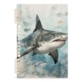 thumbnail image 2 of Sharks Waves Ring Binder Notebook Journey Note Diary College Ruled Spiral Notebook Study Loose Leaf Paper A5 60 Pages, 2 of 8