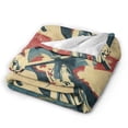 thumbnail image 4 of Patriotic Cycling Throw Blanket Gifts, Blanket with American Flag and Cyclist Print 50x40, 4 of 6