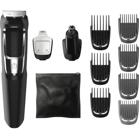 Philips Norelco Multigroom 3000, MG3750/60, 13 attachments for beard, face, nose, and ear