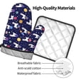 thumbnail image 4 of Xecao Lama in Space Pattern Oven Mitts and Pot Holders Sets Heat Resistant Silicone Oven Mittens Extra Thicken Long Kitchen Cotton Oven Glove for Cooking, 4 of 7