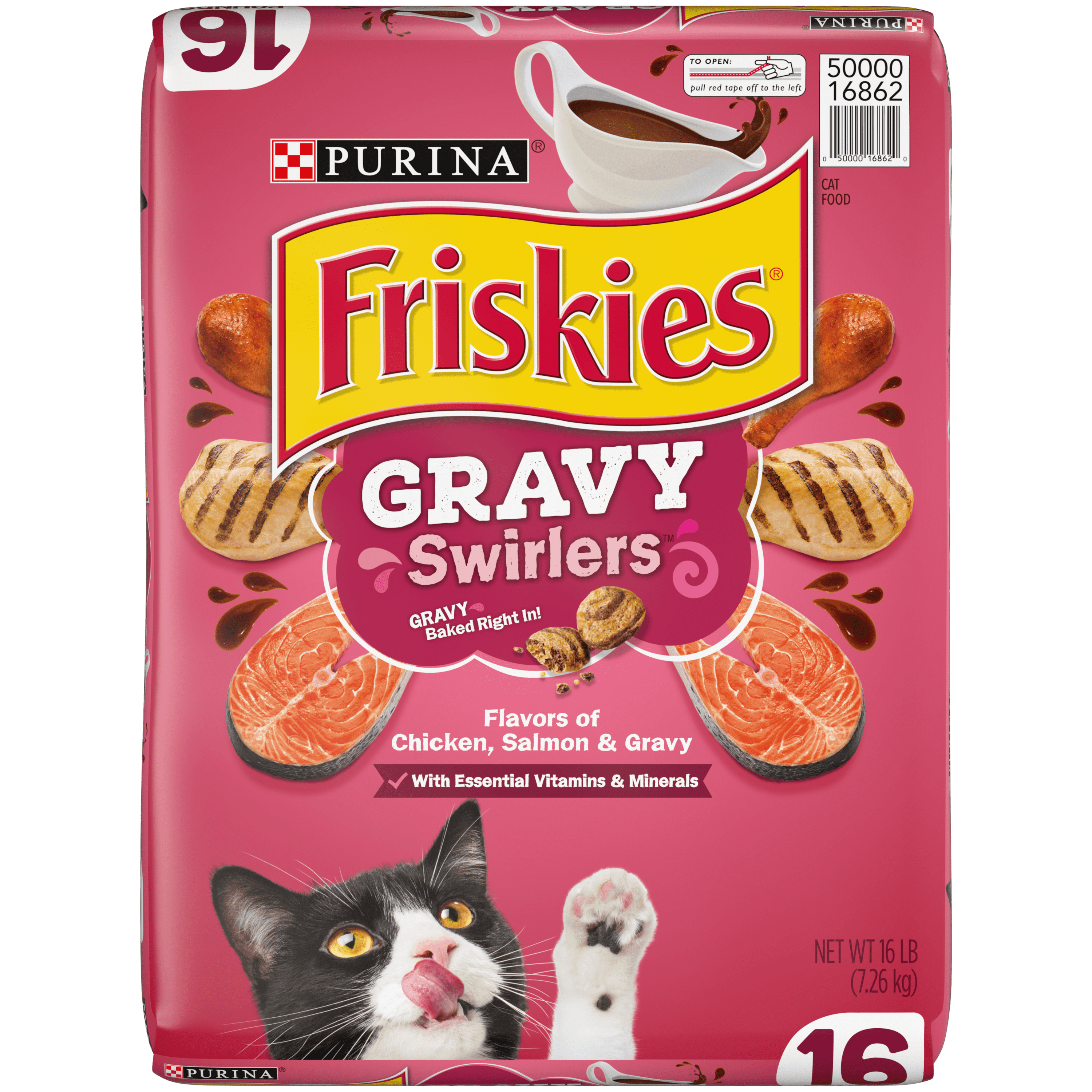 Friskies Dry Cat Food, Gravy Swirlers, 16 lb. Bag ...