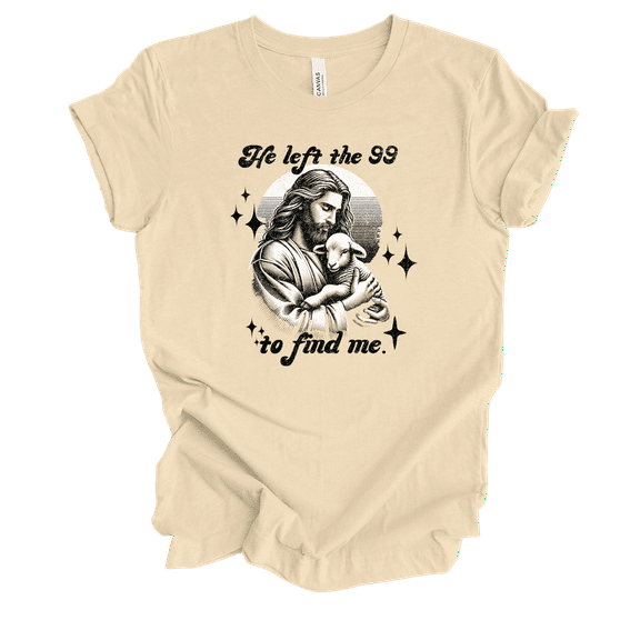 Trenz Shirt Company Fear Not He Left The 99 To Find Me Womens Christian Short Sleeve T-shirt-Soft Cream-large