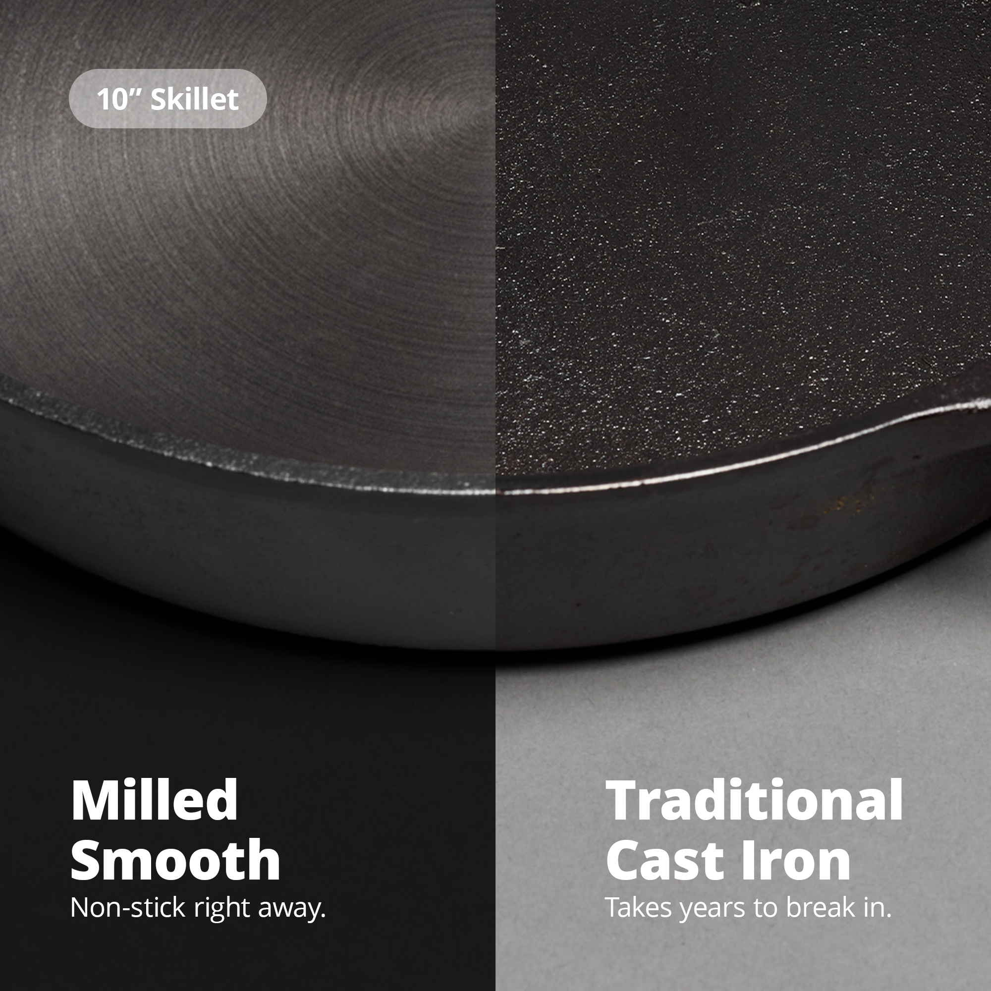 Greater Goods Cast Iron Skillet 10-Inch Pan, Cook Like a Pro with Smooth Milled, Organically Pre-Seasoned Skillet Surface, Designed in St. Louis - image 4 of 7