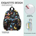 thumbnail image 5 of Butterfly and Multicolor Black Pattern Backpack for School, Cute School Bag with Adjustable Shoulder Straps and Padded Back, 15"x11.42"x5.5", 5 of 5