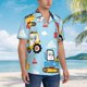 thumbnail image 3 of Fotbe Building Truck Camisa Hawaiana para Hombre Unisex – Camisa Casual de Verano con Botones de Manga Corta de Algodón y Lino,Large, 3 of 7