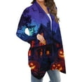 thumbnail image 4 of FDGIU Women's Halloween Cardigan 2025 - Printed Open Front Long Sleeve Cover-Up, Lightweight Crochet Fall Coat, Medium Length Coat Casual, 4 of 5