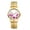 A, variant on Women's Adjustable Elastic Watch - Simple Flower Painted Dial Analog Quartz Watches Gold Stretch Expansion Band Wristwatch