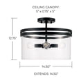 thumbnail image 4 of Capital Lighting 248741MB Fuller 4 Light 15" Wide Semi-Flush Drum Ceiling Fixture - Black, 4 of 7