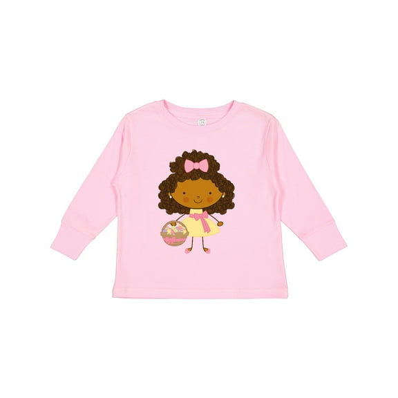 Inktastic Easter African American Girl Girls Long Sleeve Toddler T-Shirt