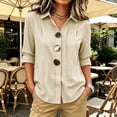 thumbnail image 2 of HappyYEE Women's Plaid Long Sleeve Shirt - Plus Size Lapel Collar Button Front Blouses - Loose Fits Breathable Casual Tops 4XL, 2 of 5