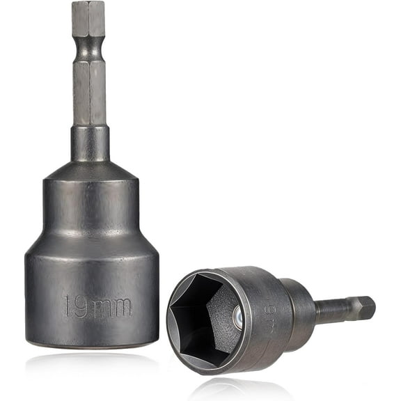 2 Pack RV Scissor Jack Socket, Camper Travel Trailer Jack Drill Adapter, 19mm Hex Drive, 1/4 Inch Hex Shank