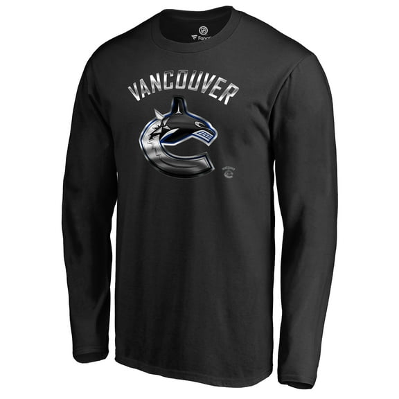 Men's Black Vancouver Canucks Midnight Mascot Long Sleeve T-Shirt