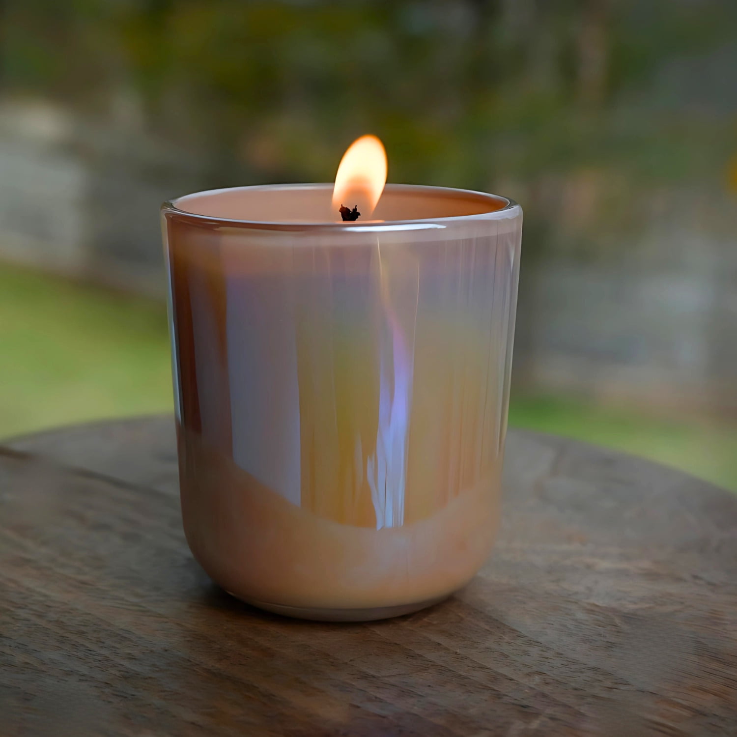 Candlestock Beeswax And Soy Wax Scented Iridescent Glass Jar Candles