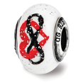 thumbnail image 1 of Fancy Bead White Sterling Silver Glass 14.55 mm 9.09 Reflections Heart Infinity Murano Bead, 1 of 1