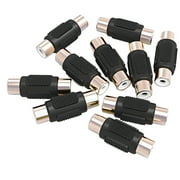JacobsParts RCA Female to Female Coupler Audio Video Adapter for Phono, Speaker, RCA Cable, Amplifier (10 Pack)