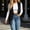 Black, variant on IUYRTFE Women's Western Fringe Sleeveless Vest Open Front Suede Cardigan with Long Fringe Trim
