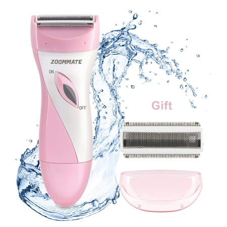 ZOOMMATE Ladies Electric Shaver, Wet/Dry Use Women’s Electric Razors for Legs Underarms, Cordless Rechargeable Bikini Trimmer Armpit hair Remover Rechargeable (Pink)