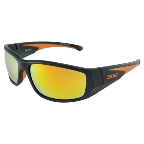 Epoch Eyewear Salerno Golf Sport Sunglasses Black-Orange Frame with Orange Mirror Lens