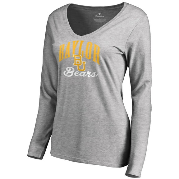 Women's Ash Baylor Bears Victory Script Long Sleeve T-Shirt