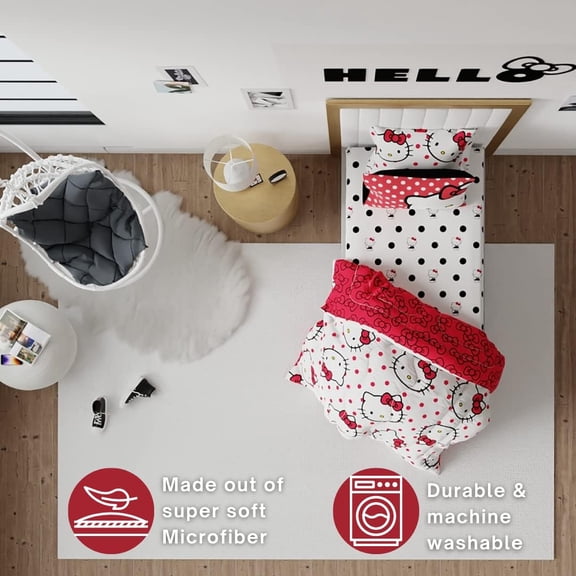 Collectibles  Polka Dot Bedding 5 Piece Super Soft Comforter and Sheet Set with Sham, Twin, (Official Licensed Product)