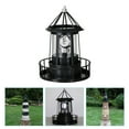 thumbnail image 6 of FRCOLOR Solar Lighthouse Lamp with Rotating Light for Outdoor Decor Black ABS and Iron 360 Degree, 6 of 8