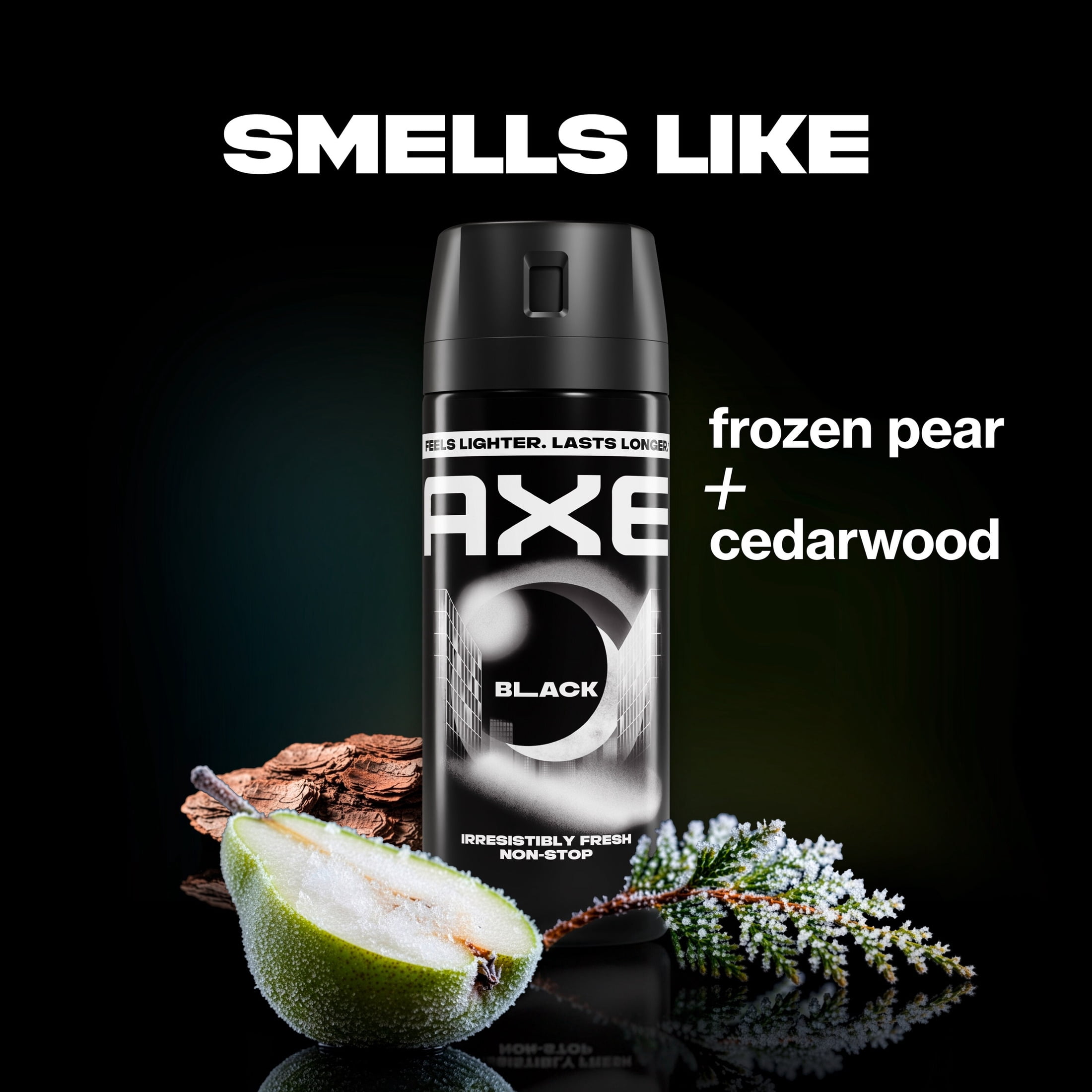Axe Body Spray 48 Hour All Over Fresh Black Aluminum Free, 3.9 Oz