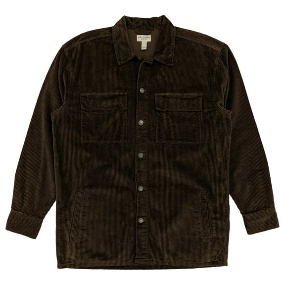 Arizona Big & Tall Mens Brown Corduroy Shirt Jacket 2XLT