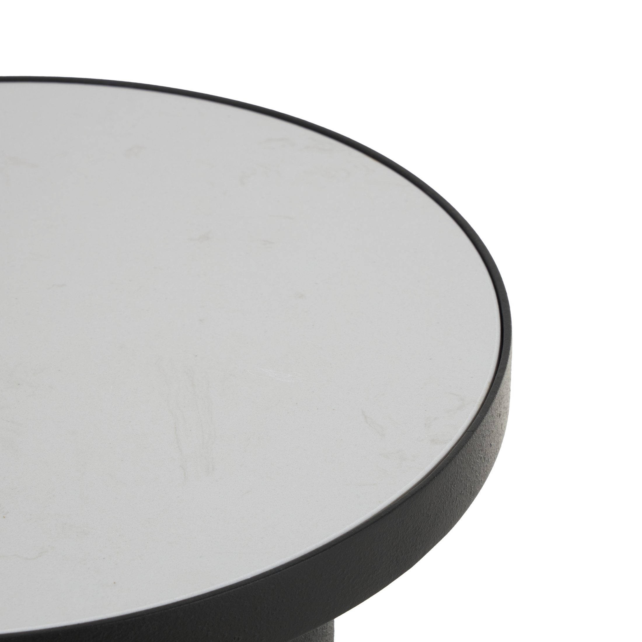 DecMode 16" x 20" Black Metal Accent Table with White Marble Tabletop, 1-Piece