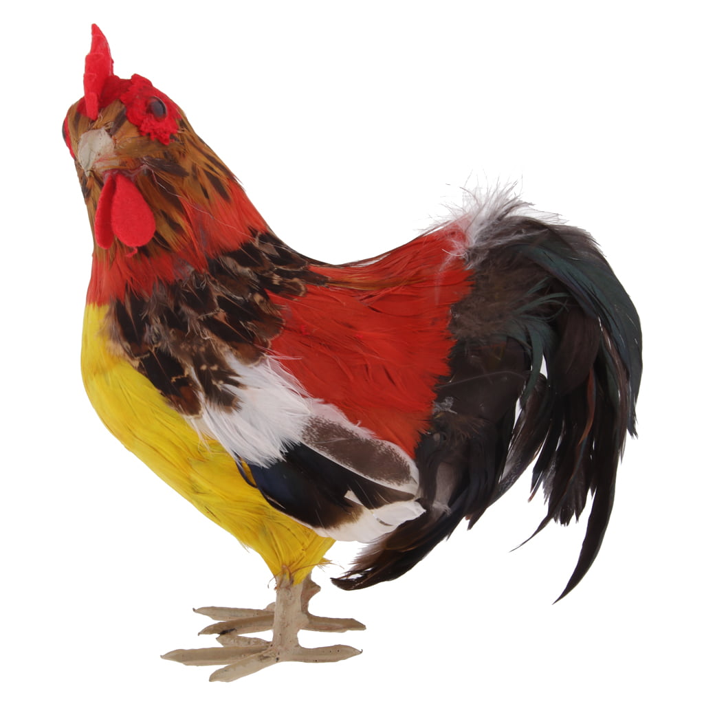 Simulation Animal Model Figure Toys Cock Rooster Details about   Artificial Feathered Rooster 