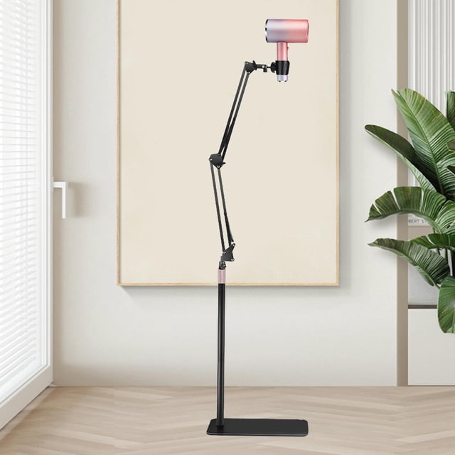 Soporte para Secador de Pelo Lazy, Soporte para Secador de Pelo con Base Pesada, de Pie, ángulo de Altura Ajustable, para El Cuidado de Perros Y Gatos Negro