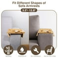 thumbnail image 2 of Kssiaz Couch Arm Table, Sofa Arm Tray with 360° Rotating Phone Holder & Cup Holder, Folding Anti-Slip Sofa Arm Table, Bamboo Couch Tray Clip on Side Table for Eating Snacks Phone Remote Cups, 2 of 8