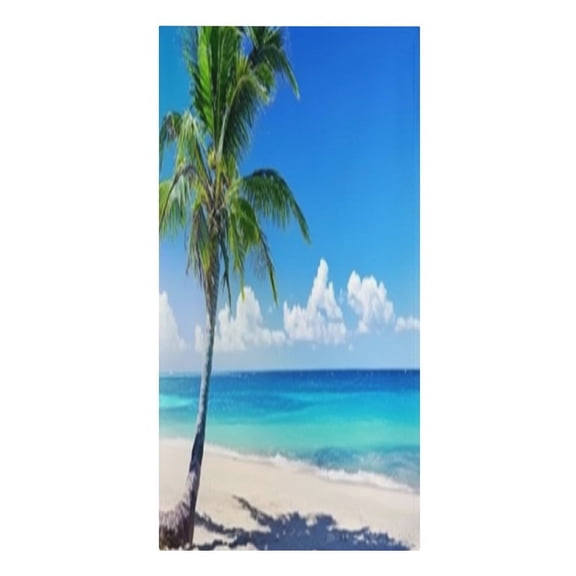 RKSupls Palm Tree Beach Water Tropical Shore Microfiber Beach Towel Absorbent Compact Towels for Swimming Pool Beach Travel Things for Vacation Essentials Adult Gift,61.4×30.3Inch