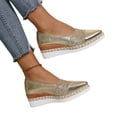 thumbnail image 4 of Women's Casual Pointed Toe Sequin Walking Shoes, Wedge Platform Espadrille Design with Breathable Lining and Cushion Sole, Slip on Sneakers for Daily Wear, 4 of 5