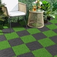 thumbnail image 6 of 44 Pack Plastic Interlocking Deck Tiles,12" Waterproof Outdoor Flooring,All Weather Use, Patio Floor Decking Tiles for Porch Poolside Balcony Backyard,Stone Texture,Brown 02, 6 of 6