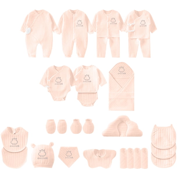 Regalos de Bebé para Bebé Estilo de Ducha de Bebé 28 Piezas de Ropa de Bebé Recién Nacido con Trajes, Rompedores, Manta de Manta Y Accesorios, Tela Suave Transpirable en Colores Neutrales de Género