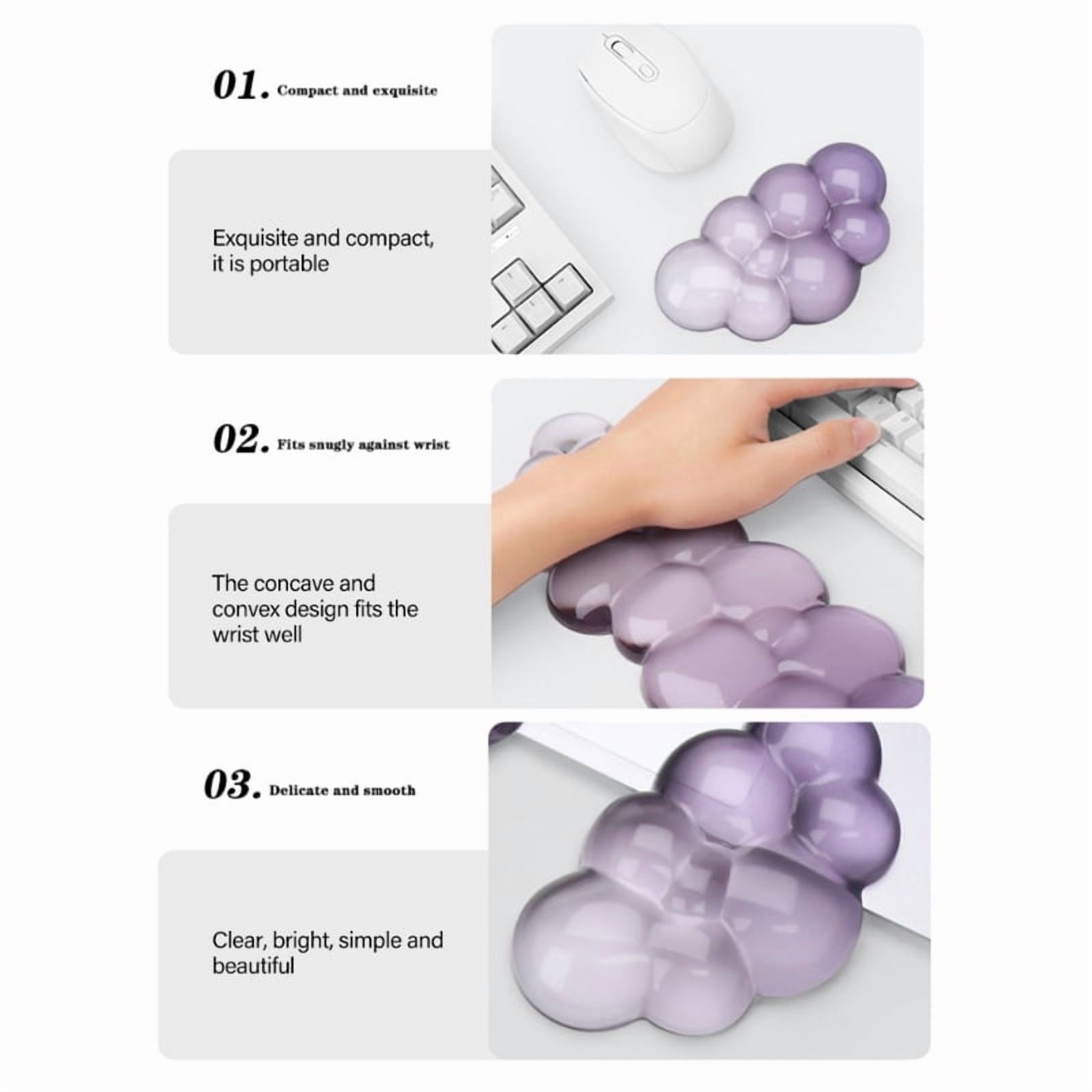 Ergonomic Keyboard And Mouse Pad Wrist Rest Set Cool Keypad Cushion Slip proof