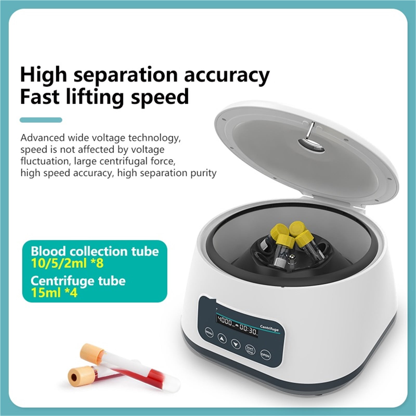 Centrifuge Laboratory Digital Prp Centrifuge Machine For 2/5/10ml Tube And 15ml Centrifuge Tube 500-4000rpm ,High Lab Quality Material