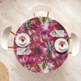 thumbnail image 4 of Ambesonne Flowers Vintage Fitted Round Tablecloth, Romantic Hibiscus, 56"- 60" Diameter, Hot Pink Olive Green, 4 of 5