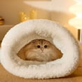 thumbnail image 2 of Billuyoard Nido para gatos con plumón de imitación y bonito patrón de oso, cómodo y para gatos, cama para gatos Perchas para gatos Azul Gris METRO, 2 of 6
