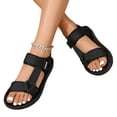 thumbnail image 5 of KEVCHE Leather Sandals for Women, Open Toe Adjustable Ankle Strap Slingback Platform Sandals, Wide Width Strappy Summer Casual Dressy Beach Vacation Shoes, Lightweight Chunky Sole Walking Sandals, 5 of 7