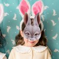 thumbnail image 4 of Creative Half Face Rabbit Mask Funny EVA Rabbit Ear Decor for Party Festival Club 1 Set White, 4 of 9