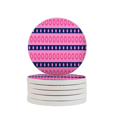 

Circular Drink Coasters Set Seamless Pattern Beautiful Home Decor Diatomite Heat-Resistant Diatomite Protect Table Countertop