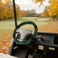 thumbnail image 3 of HUIACONG Green Mandala Golf Cart Steering Wheel Cover Soft Flannel Fabric Golf Cart Steering Wheel Protection Warm Comfortable Interior Universal Fit EZGO Yamaha Club Cars, 3 of 7